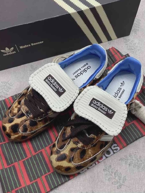 adidas Shoes - adidas Women's Leopard Print Sneakers with White Strap and Blue Lining